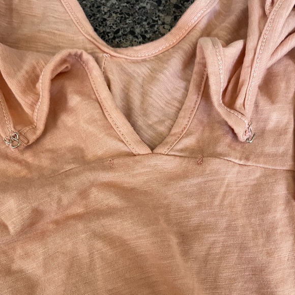 FRESH LAUNDRY Pink Slub Tunic Open Dolman Sleeves Plunge Blouse Coverup Tee S - Picture 7 of 9